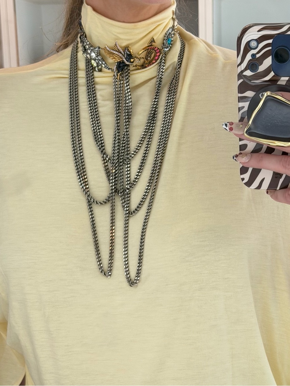 Alexander McQueen Mixed Metal Charm Choker Necklace - Picture 1 of 6